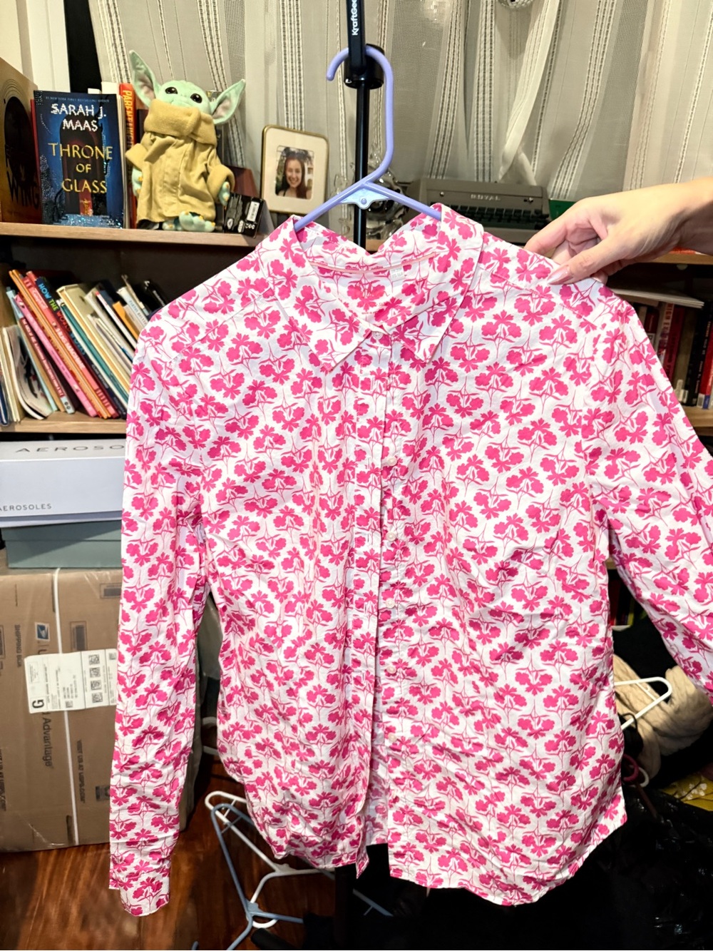 Boden The Classic Shirt US 16R UK 20R Pink Floral Button Down Blouse
